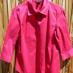 Worth New York 3/4 Sleeve Blouse Shirt Logo Buttons Size S Cotton Blend EUC